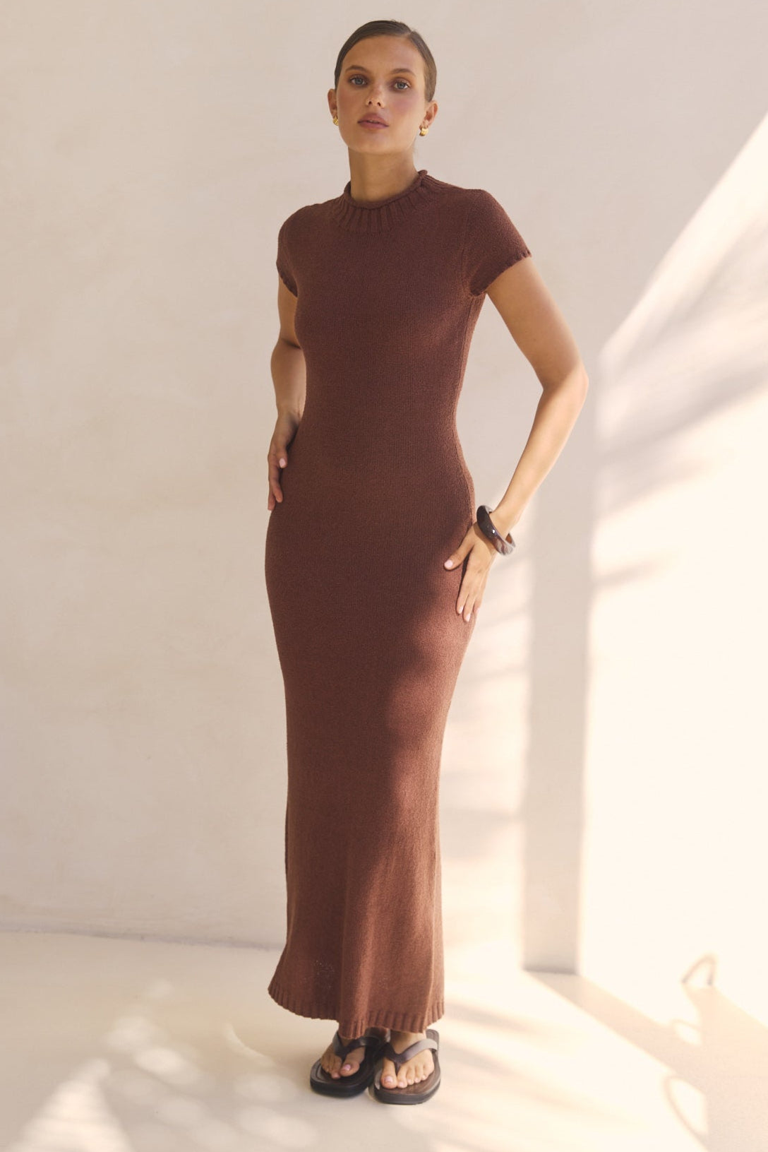 Liliana Knit Maxi Dress (Rust)