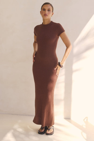 Liliana Knit Maxi Dress (Rust)