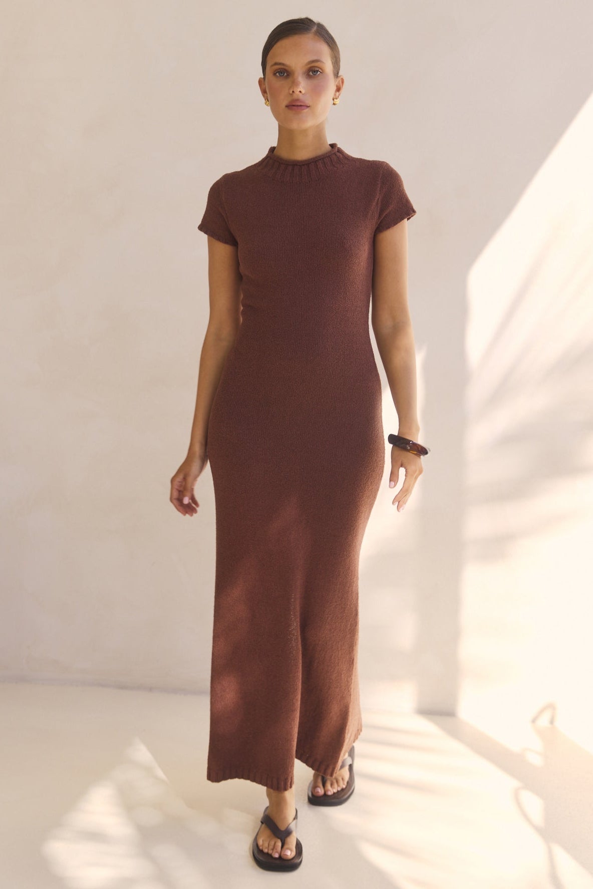 Liliana Knit Maxi Dress (Rust)