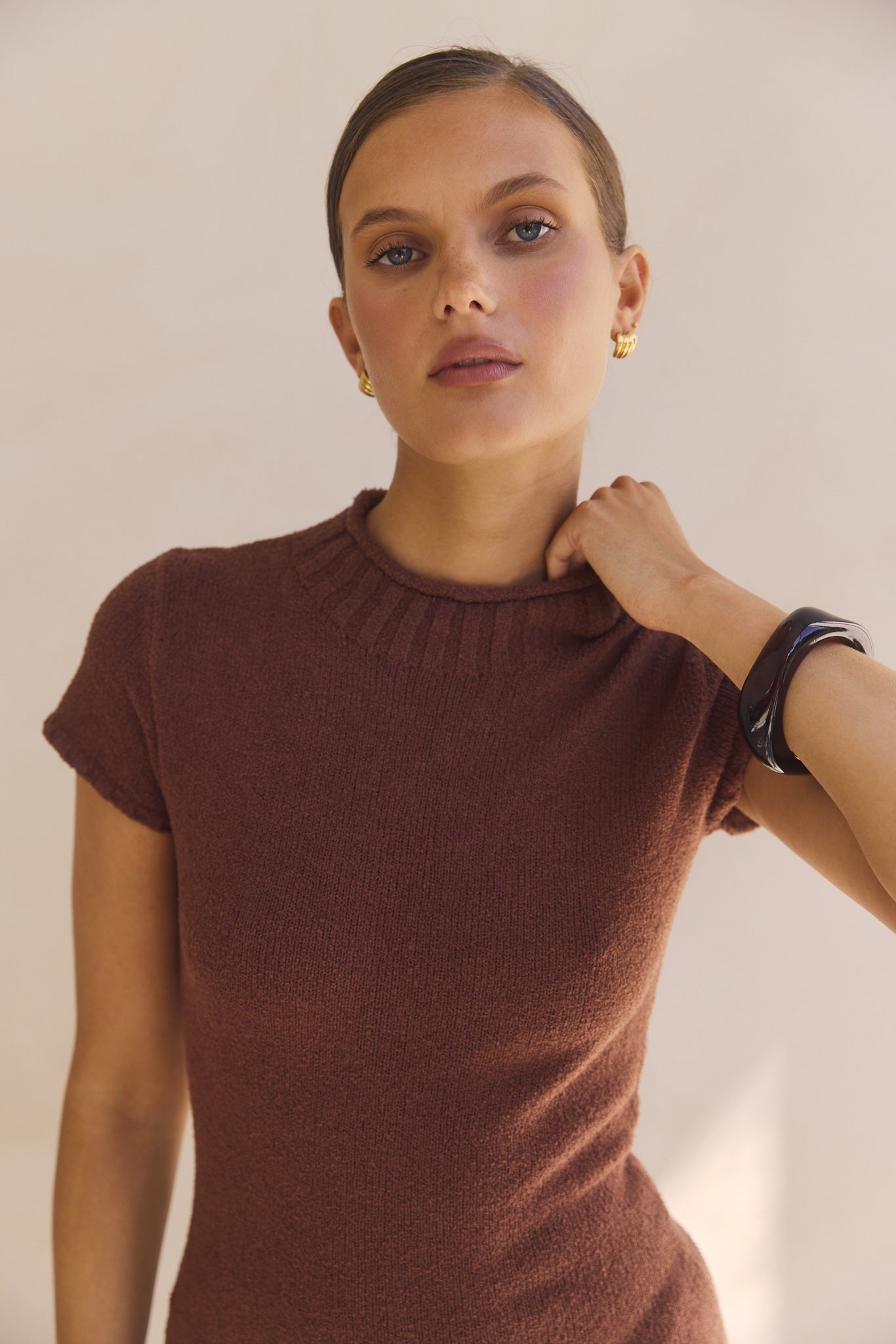 Liliana Knit Maxi Dress (Rust)