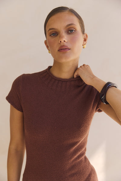 Liliana Knit Maxi Dress (Rust)