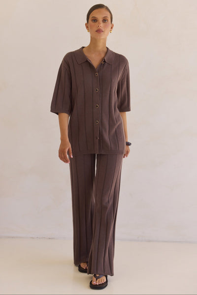 Solace Knit Top (Chocolate)