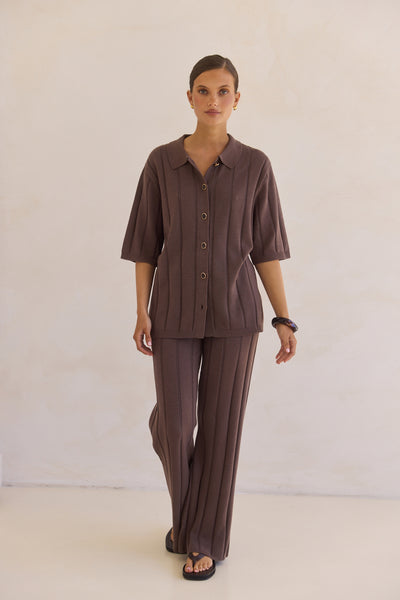 Solace Knit Top (Chocolate)