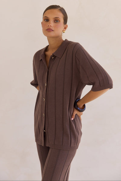 Solace Knit Top (Chocolate)