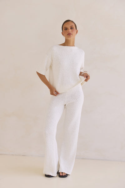 Avalon Boucle Pant (White)