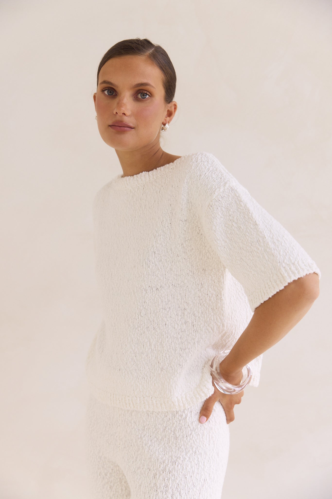 Avalon Asym Boucle Top (White)