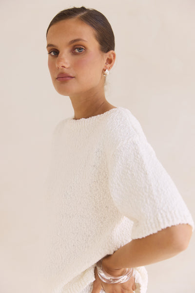 Avalon Asym Boucle Top (White)