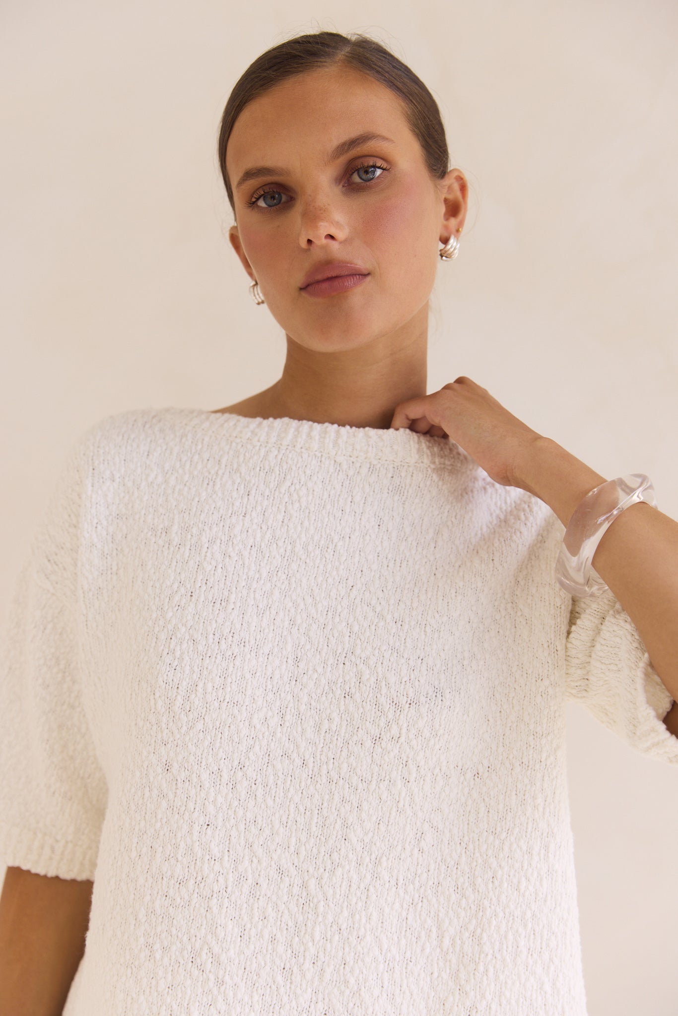 Avalon Asym Boucle Top (White)