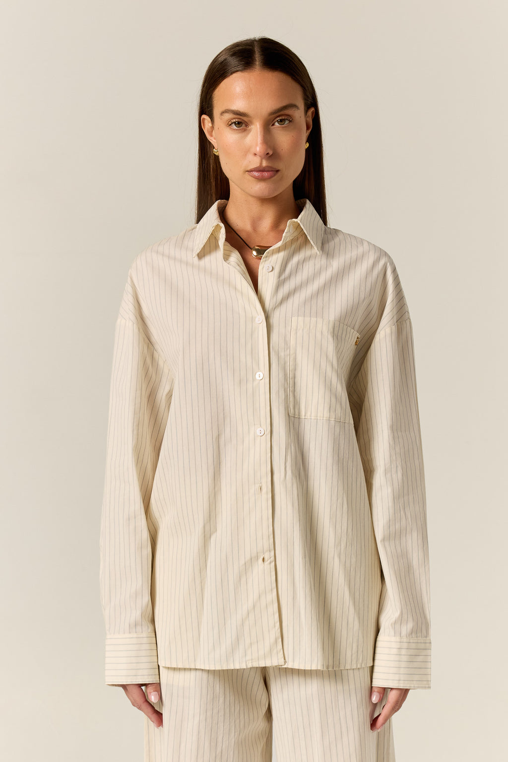 Ellis Shirt (Butter Pinstripe)