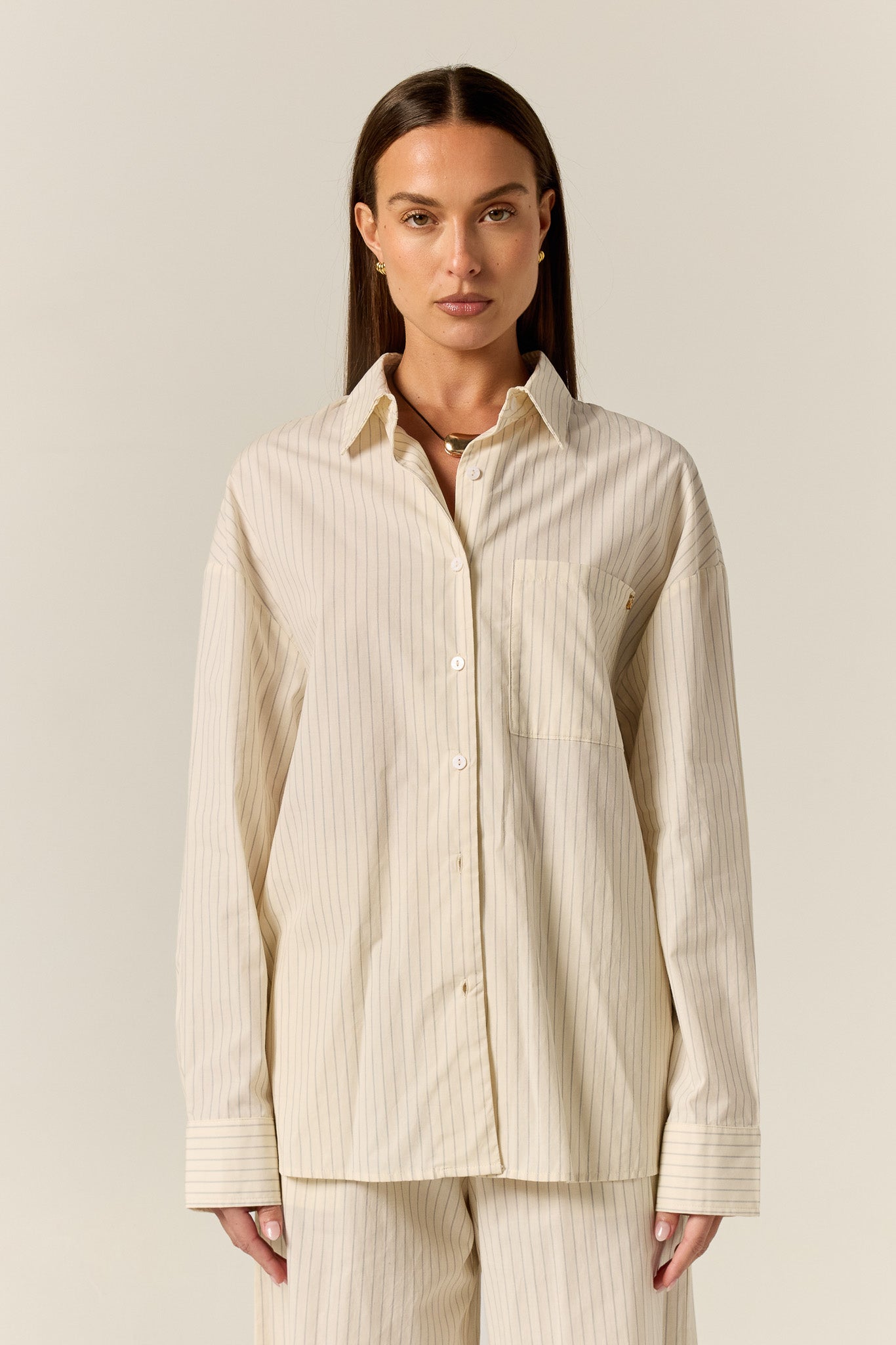 Ellis Shirt (Butter Pinstripe)