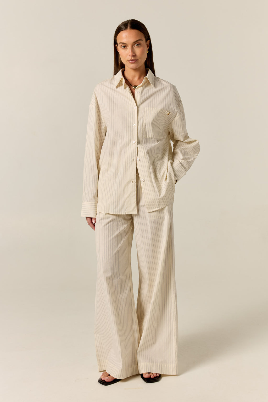 Ellis Shirt (Butter Pinstripe)