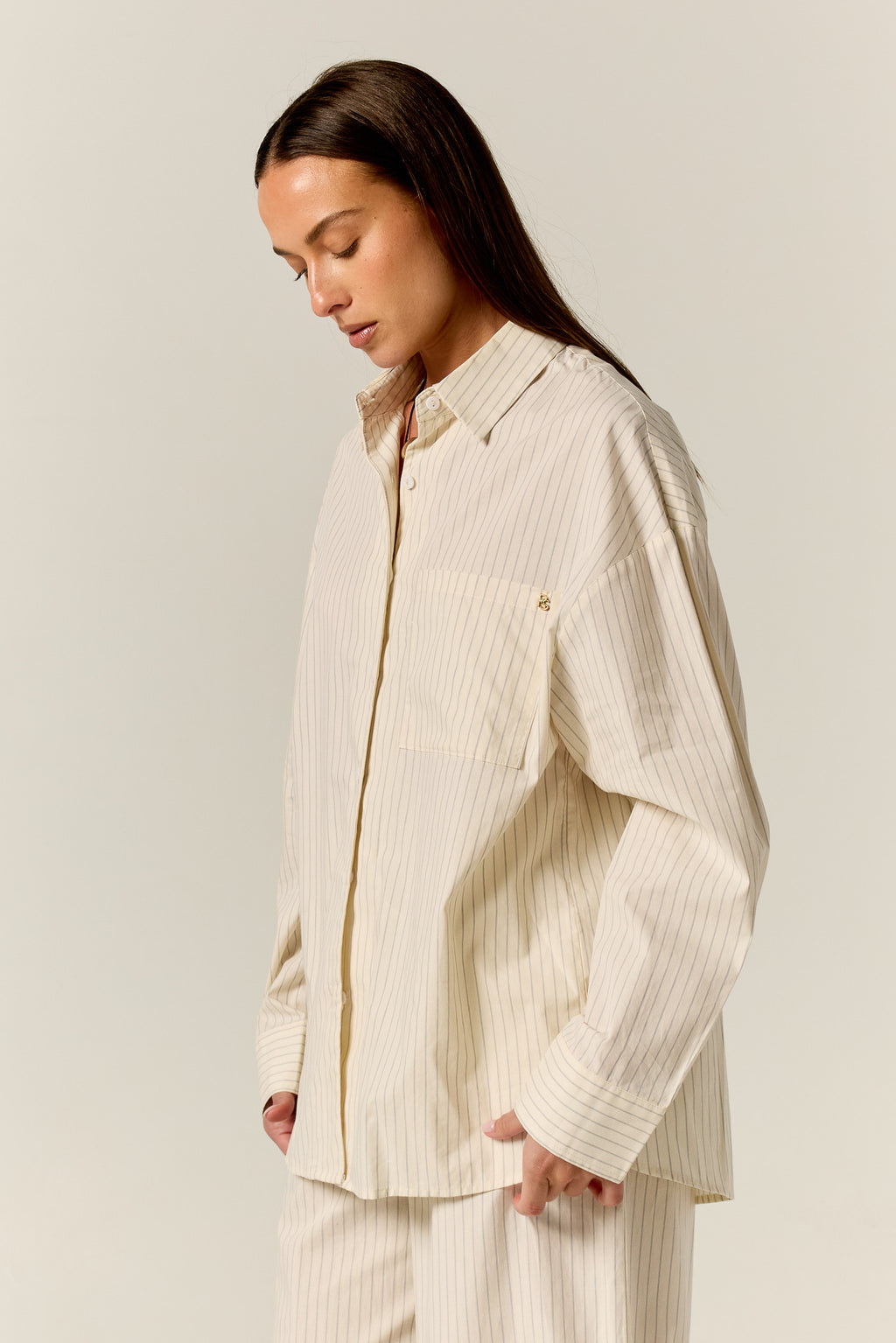 Ellis Shirt (Butter Pinstripe)
