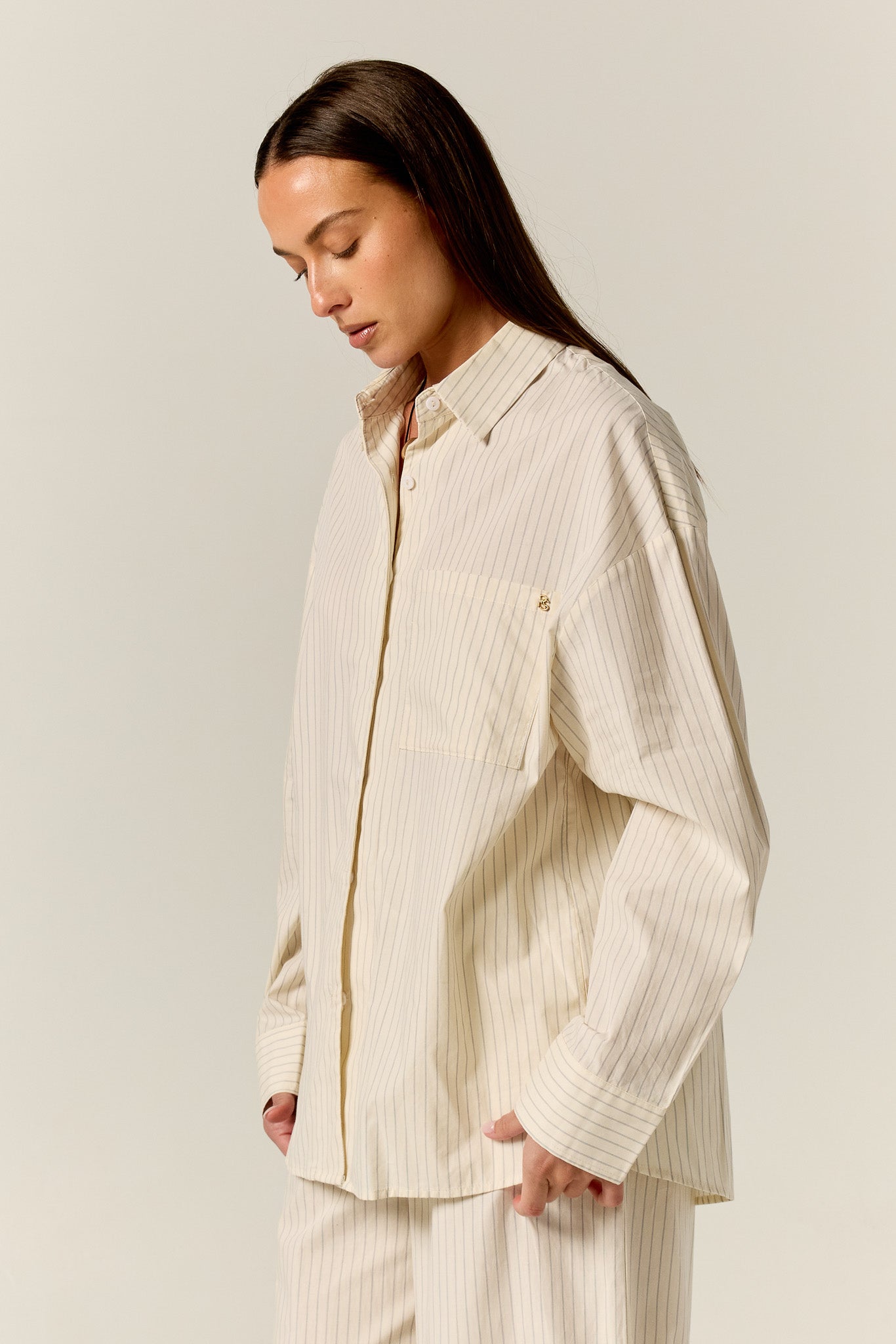 Ellis Shirt (Butter Pinstripe)