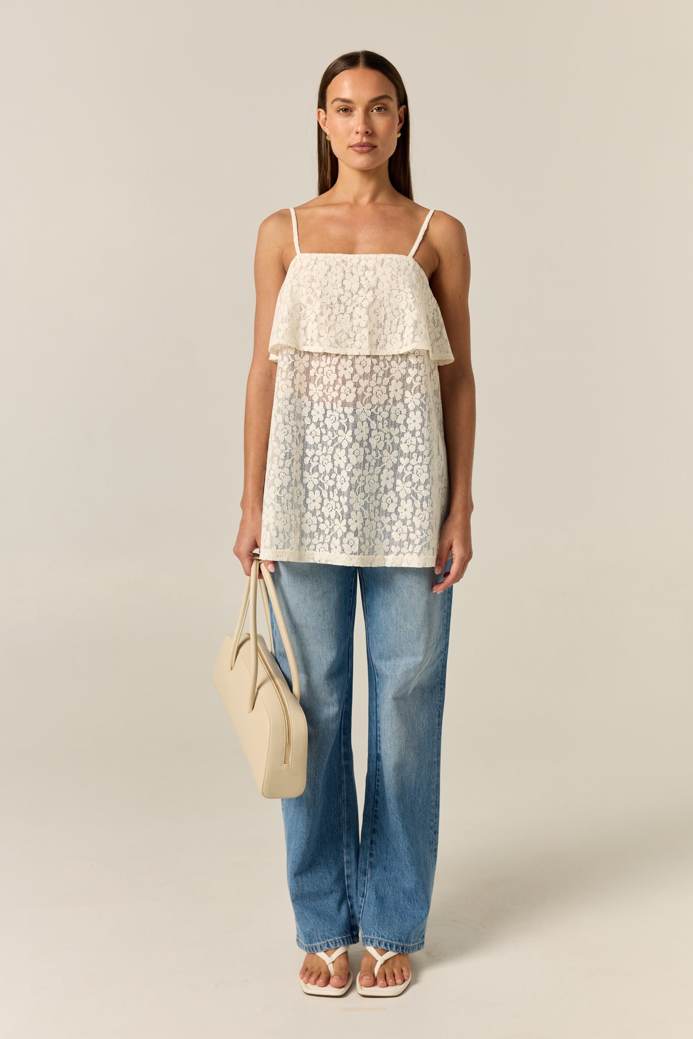 Cora Lace Cami Top (Cream)
