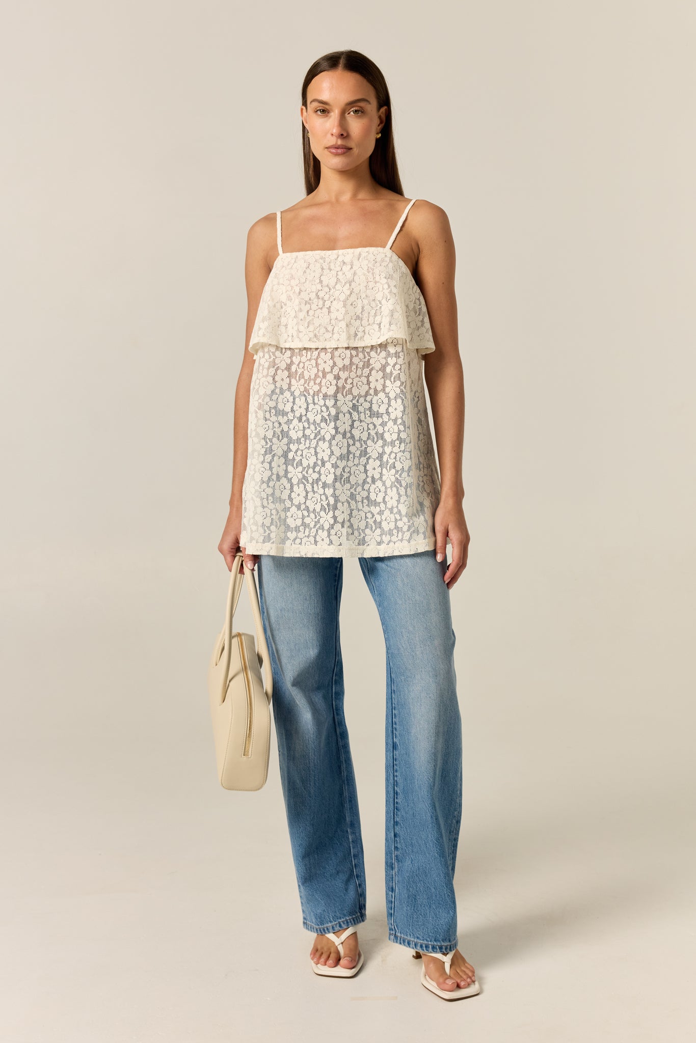 Cora Lace Cami Top (Cream)