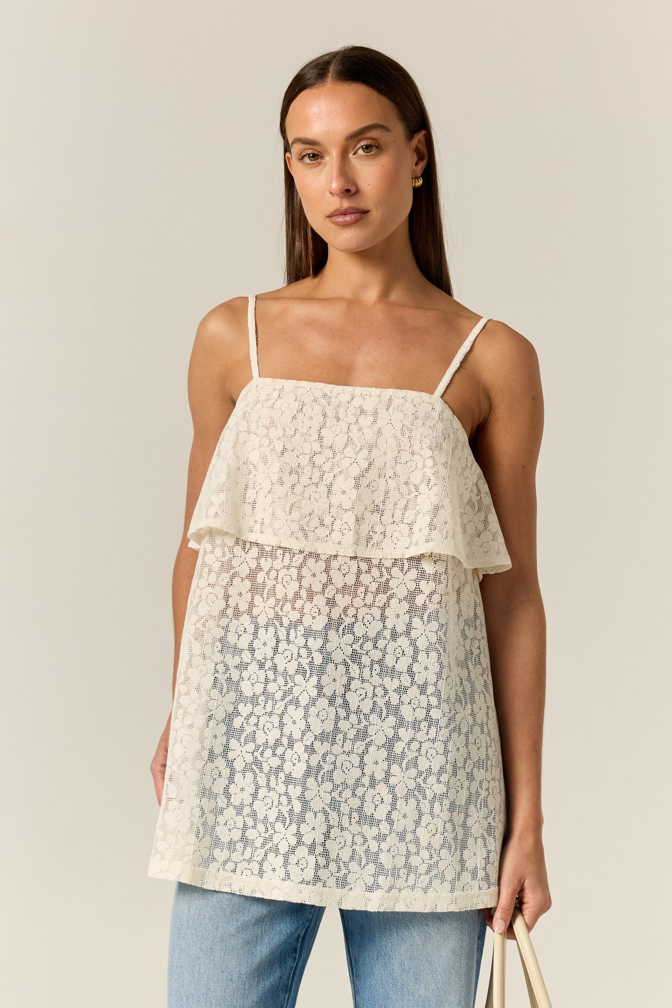 Cora Lace Cami Top (Cream)