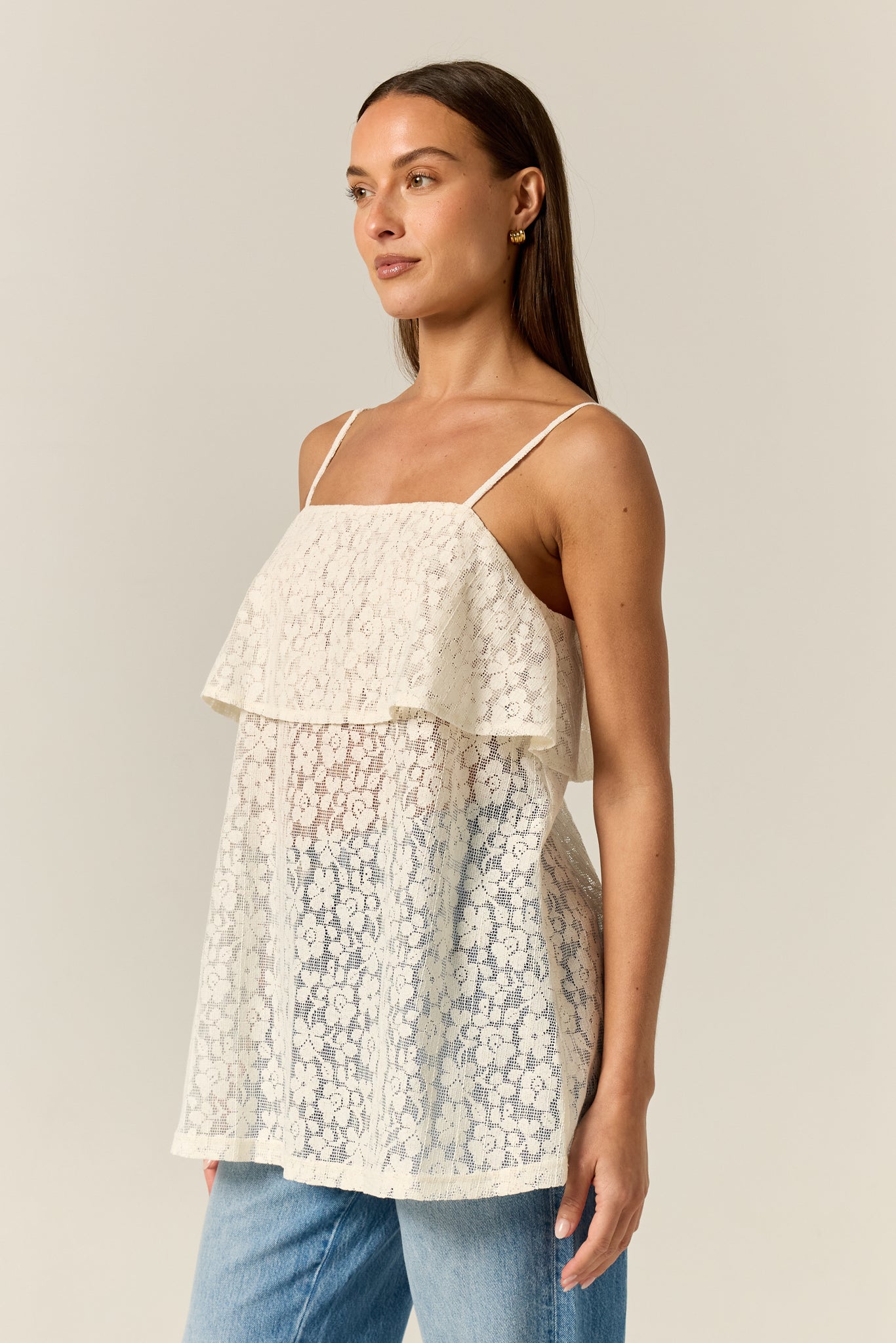 Cora Lace Cami Top (Cream)
