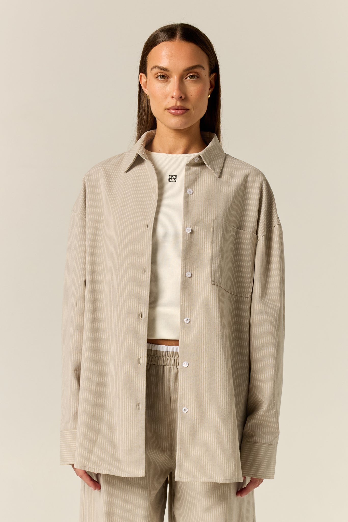 Miller Shirt (Sand Pinstripe)