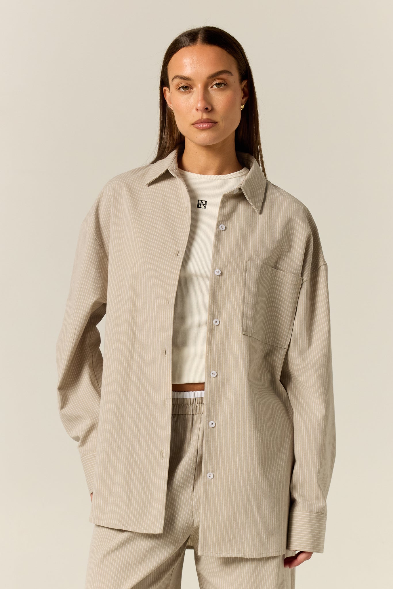 Miller Shirt (Sand Pinstripe)
