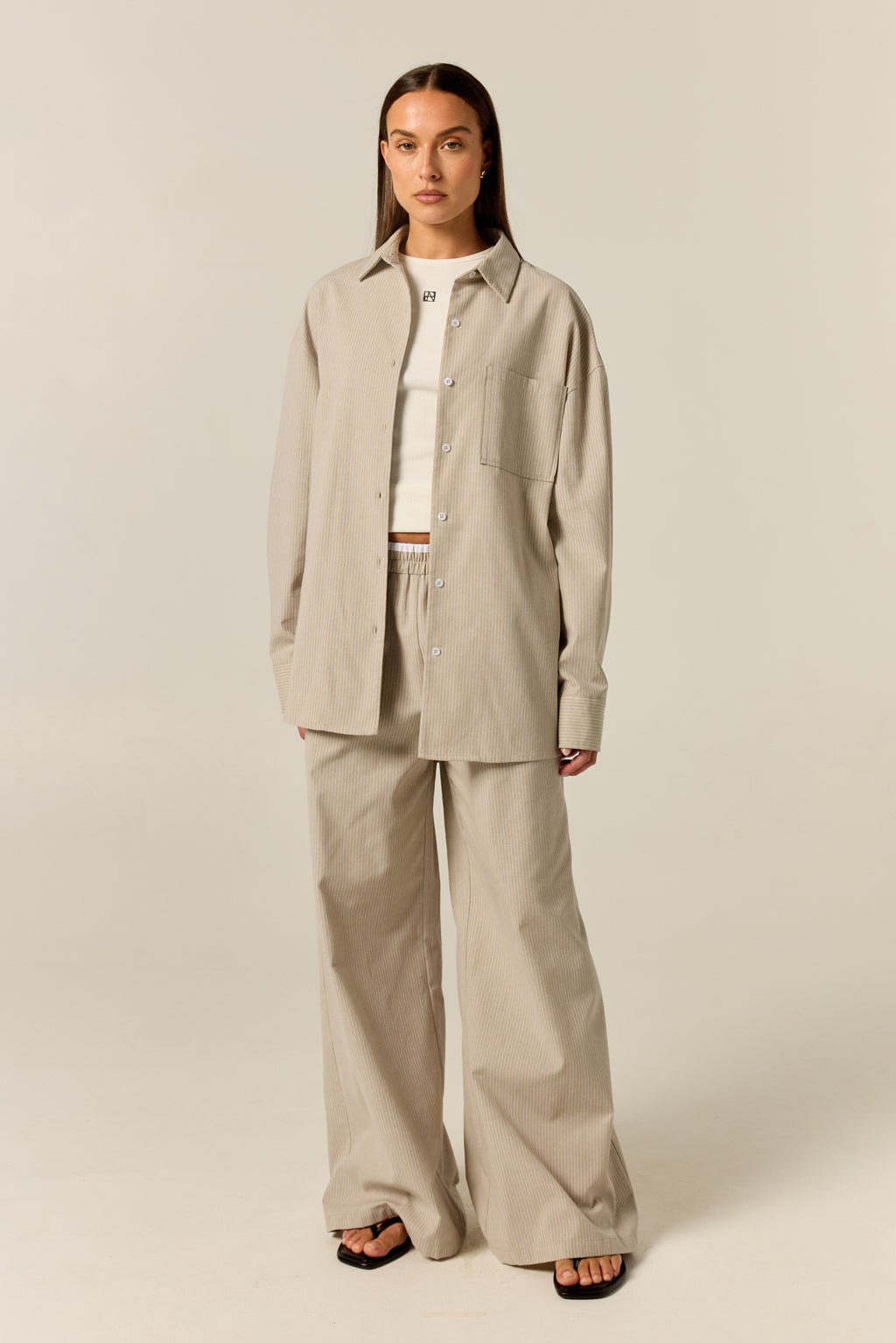 Miller Pant (Sand Pinstripe)