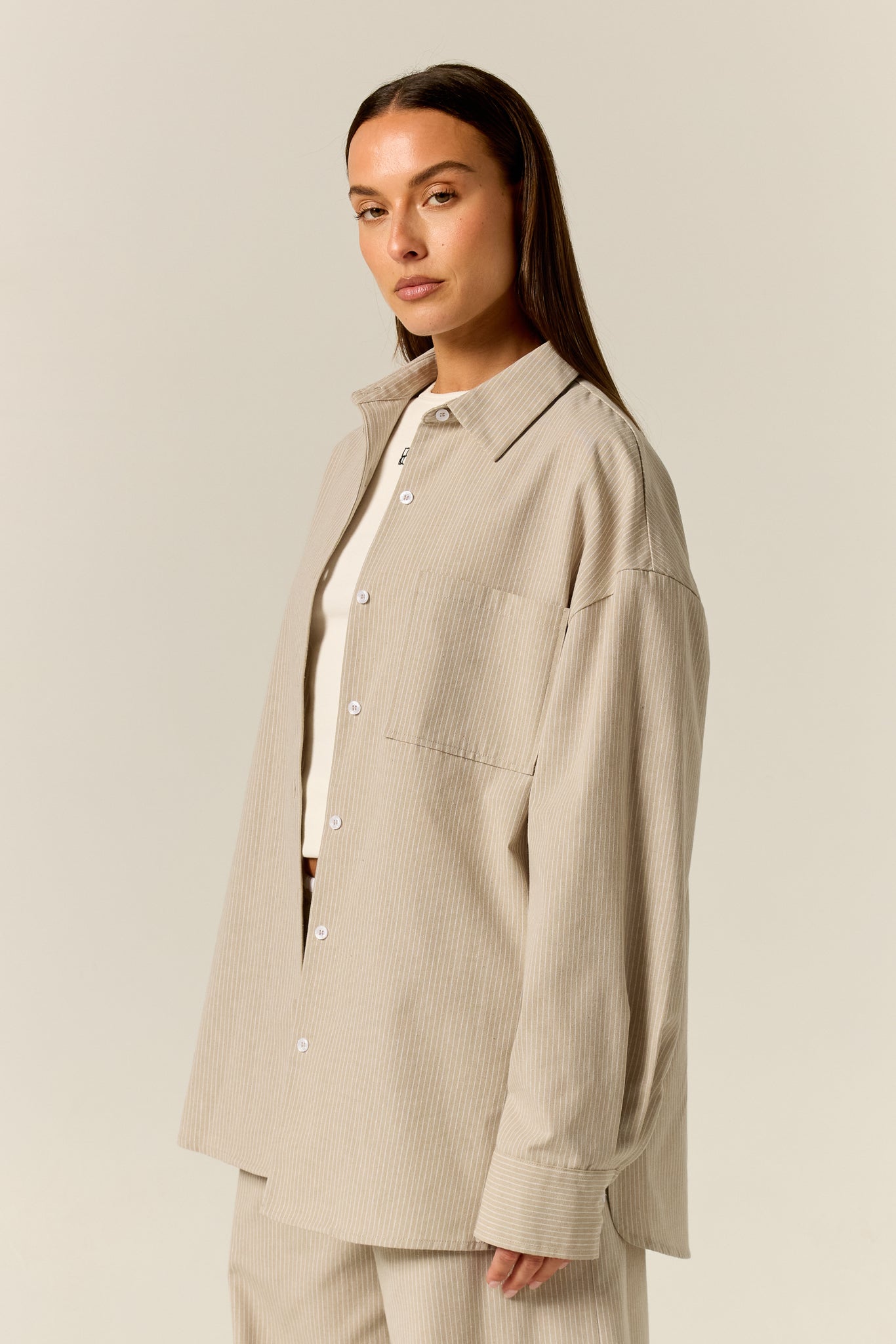 Miller Shirt (Sand Pinstripe)