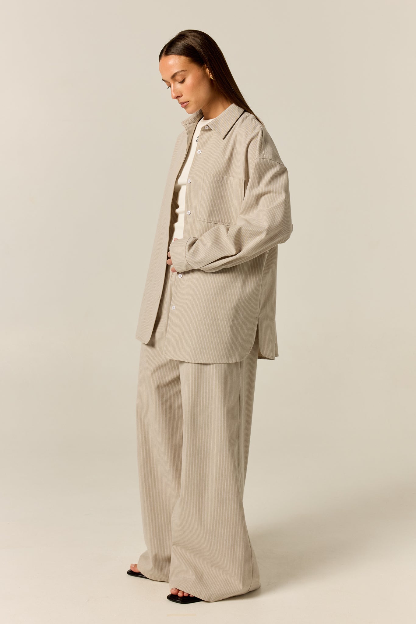 Miller Shirt (Sand Pinstripe)