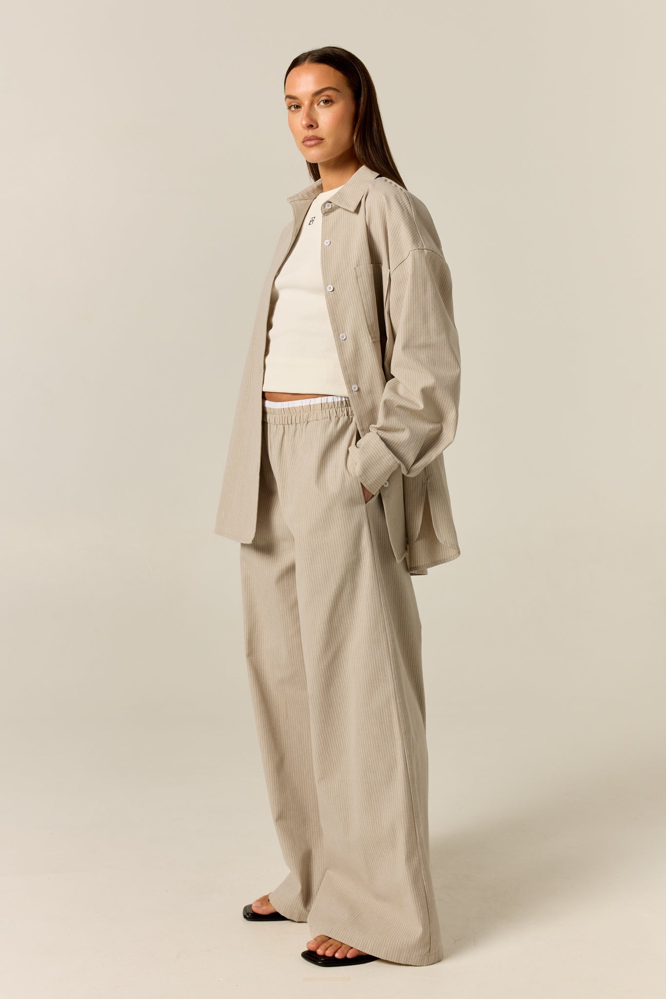 Miller Pant (Sand Pinstripe)
