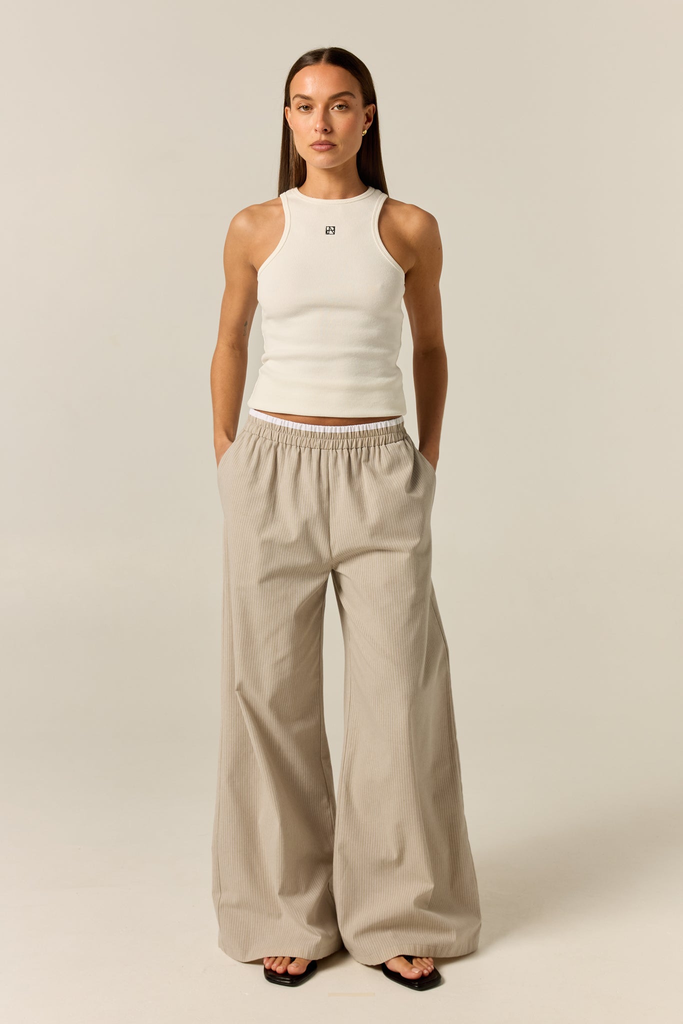 Miller Pant (Sand Pinstripe)