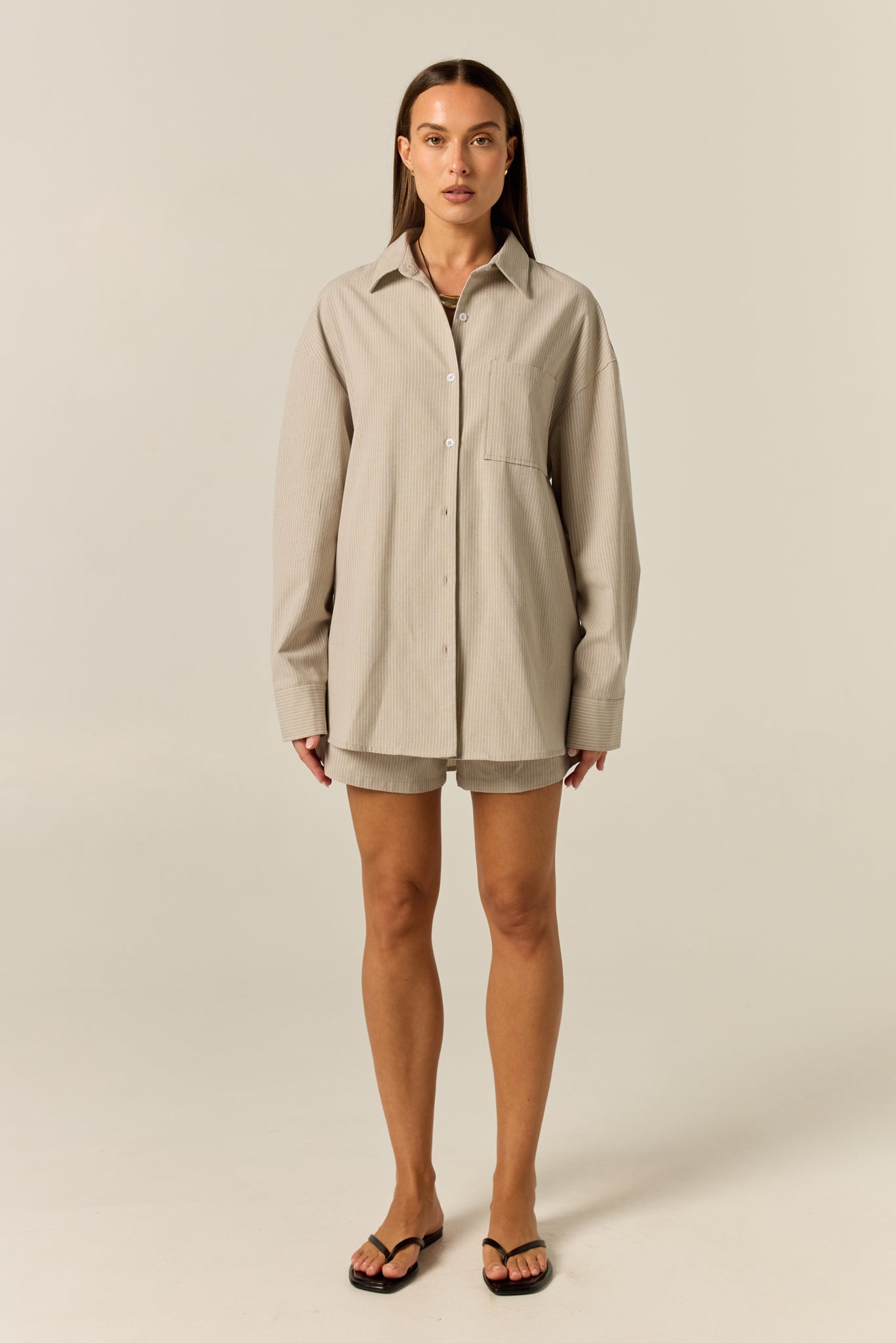 Miller Shirt (Sand Pinstripe)