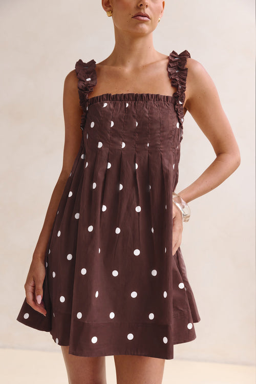 Lila Mini Dress (Choc Polka)