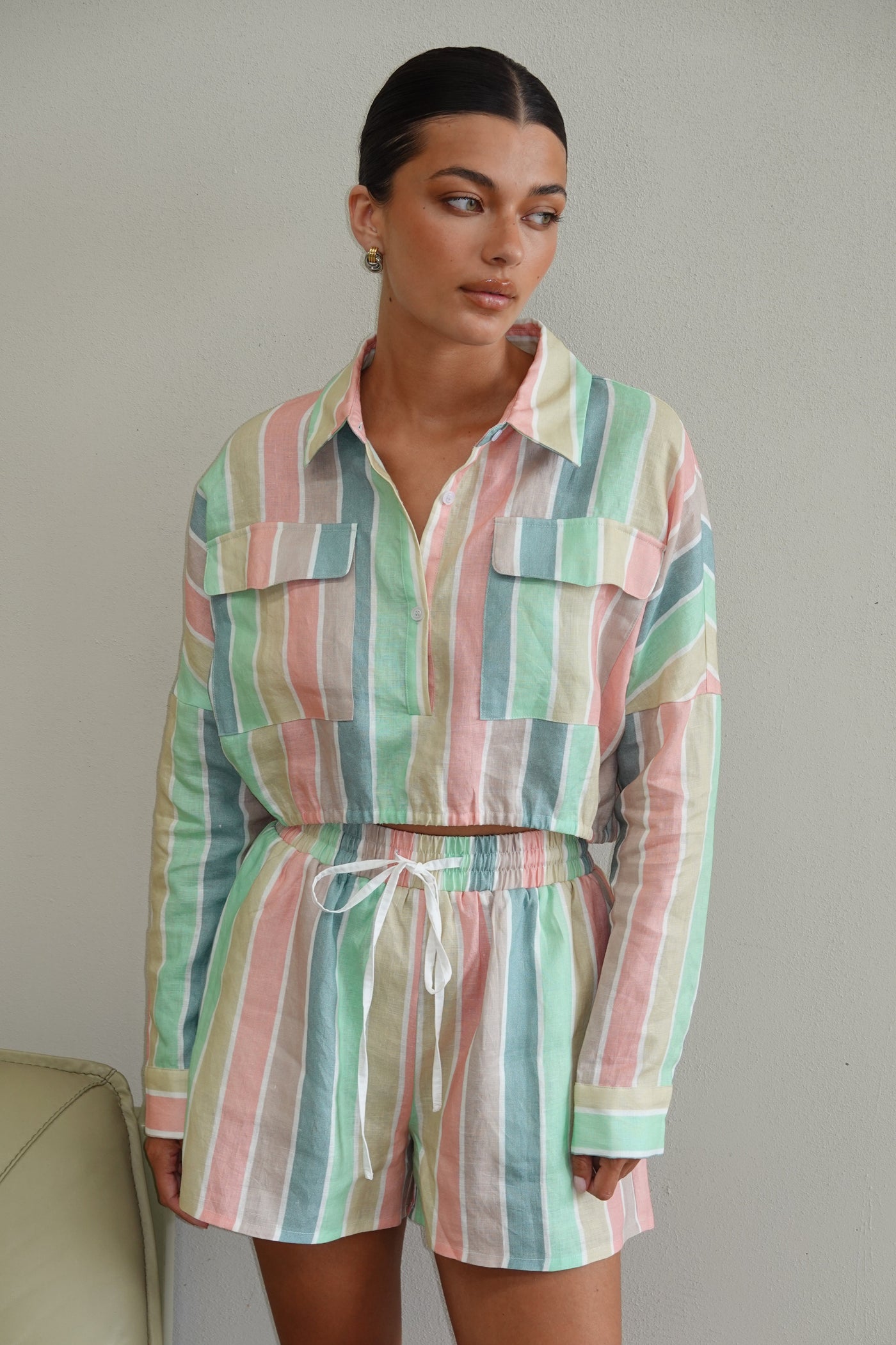 Luna Linen Shirt (Stripe)