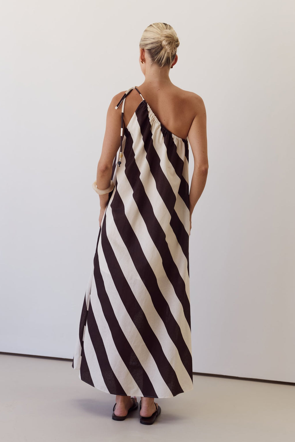 Hadden Maxi Dress (Chocolate/Cream Stripe)