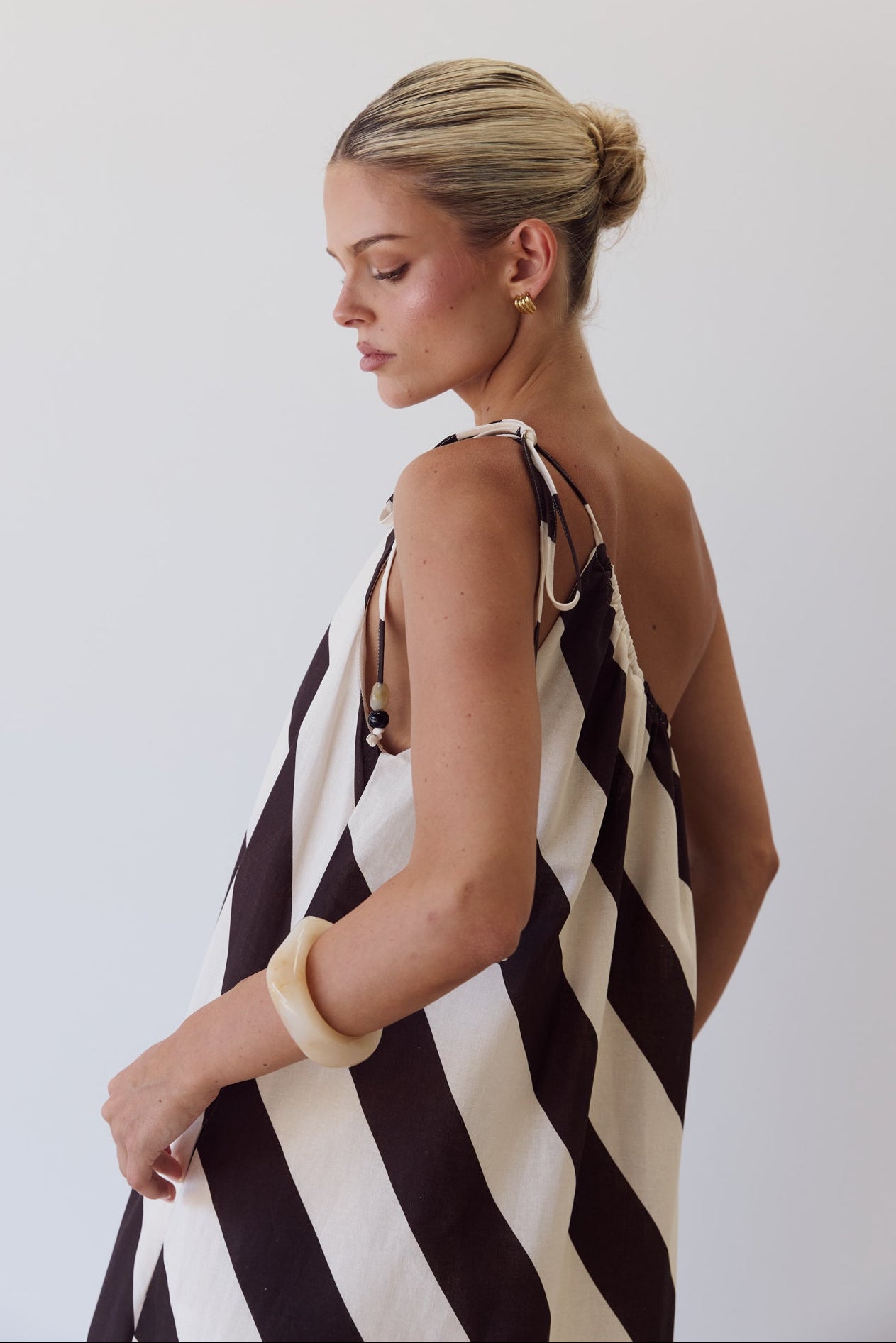 Hadden Maxi Dress (Chocolate/Cream Stripe)