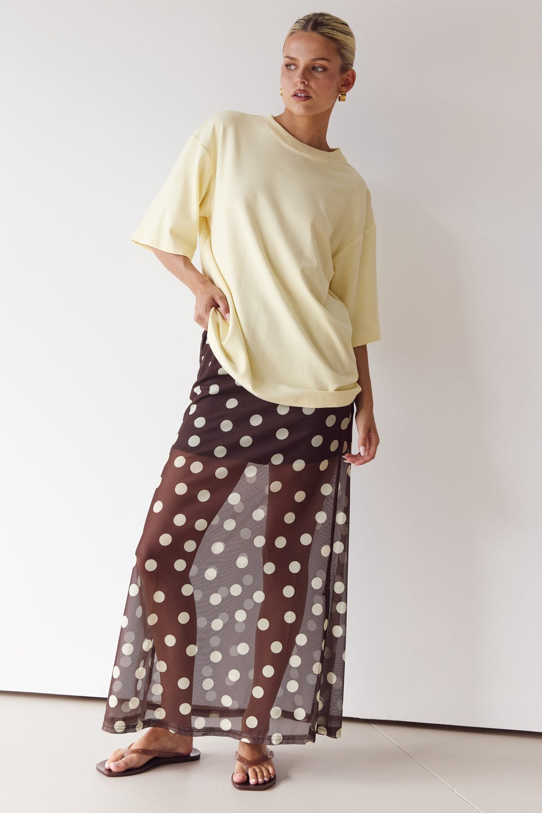 Leni Maxi Skirt (Chocolate/Butter)