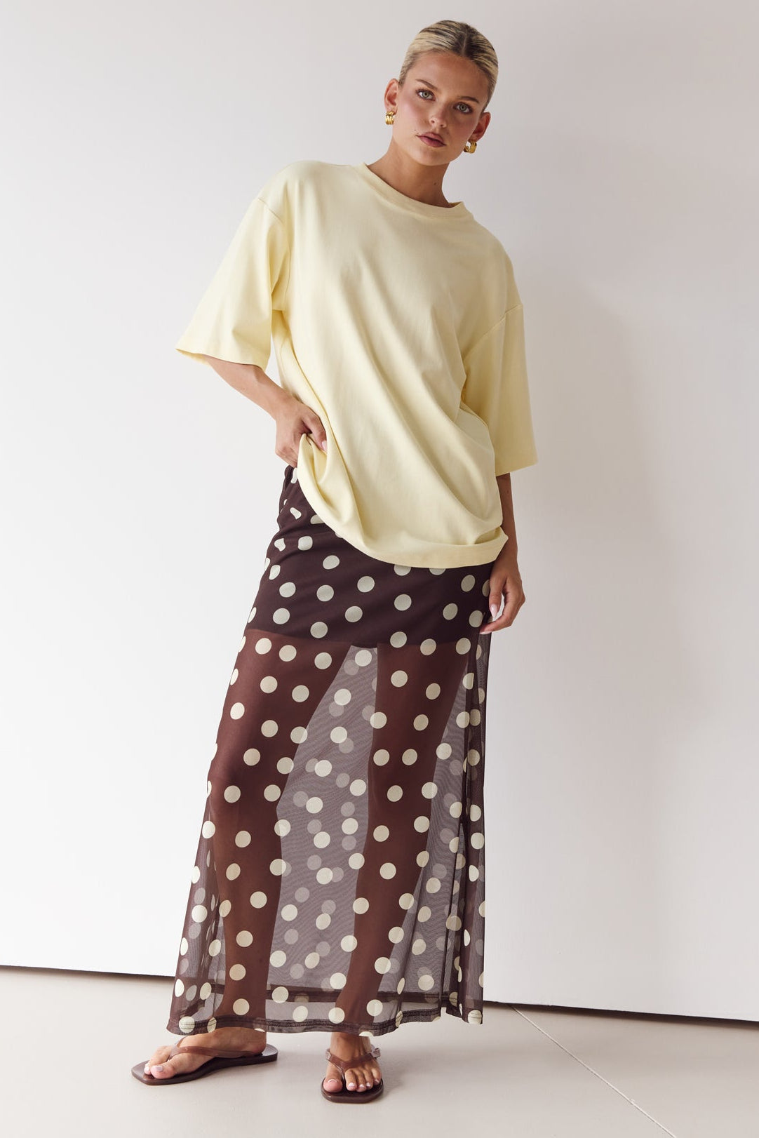 Leni Maxi Skirt (Chocolate/Butter)