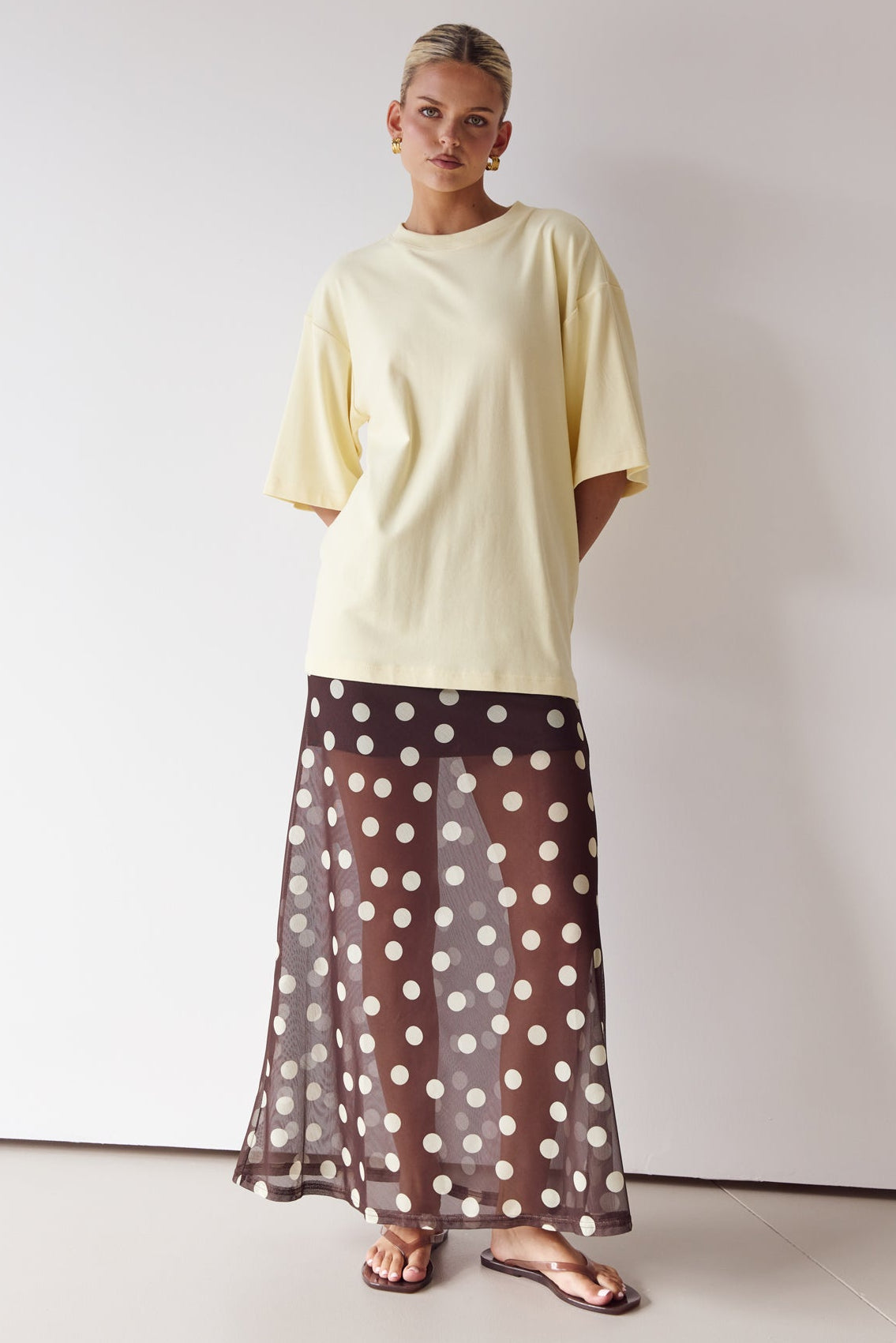 Leni Maxi Skirt (Chocolate/Butter)
