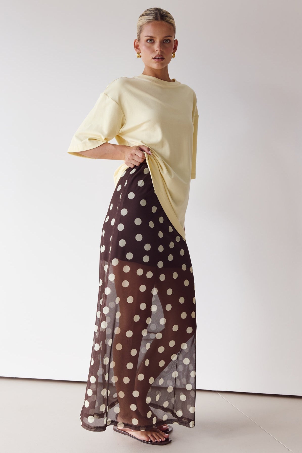 Leni Maxi Skirt (Chocolate/Butter)