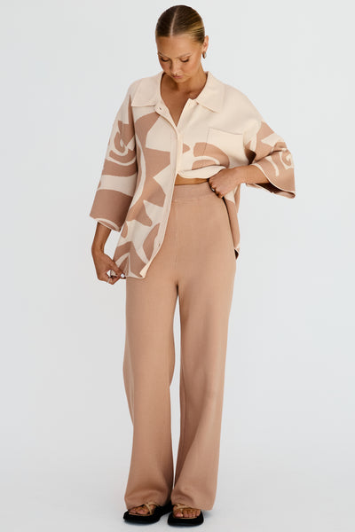Delia Knit Pant (Beige)