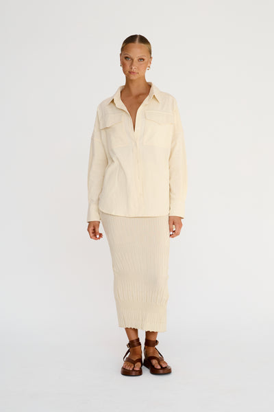 Naya Knit Midi Skirt (Cream)