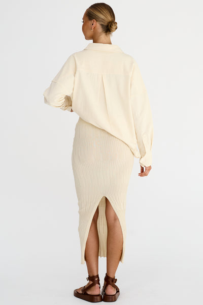 Naya Knit Midi Skirt (Cream)