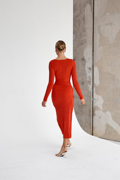 Harrington Maxi Dress (Red)