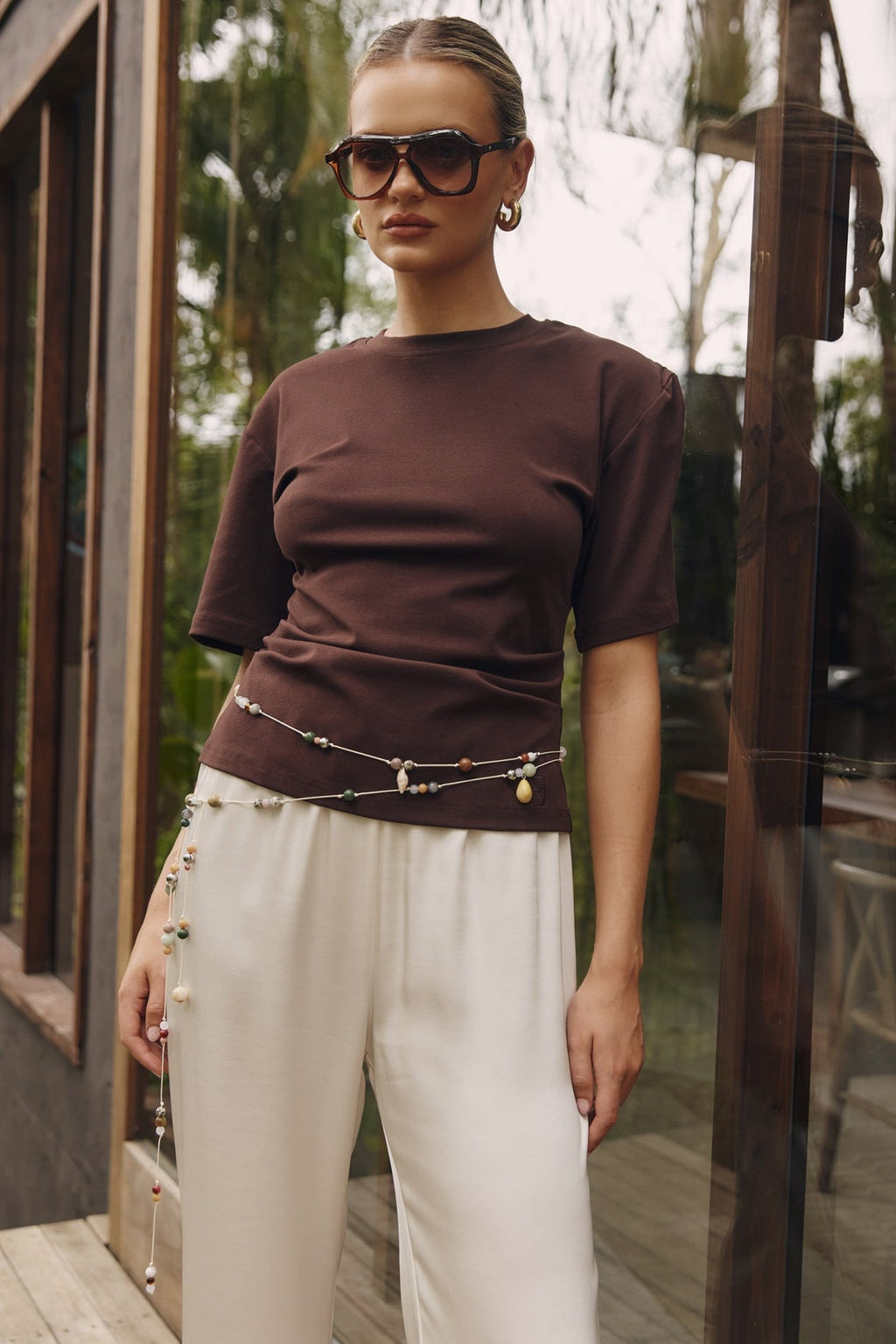 Rory Cinched Tee (Chocolate)