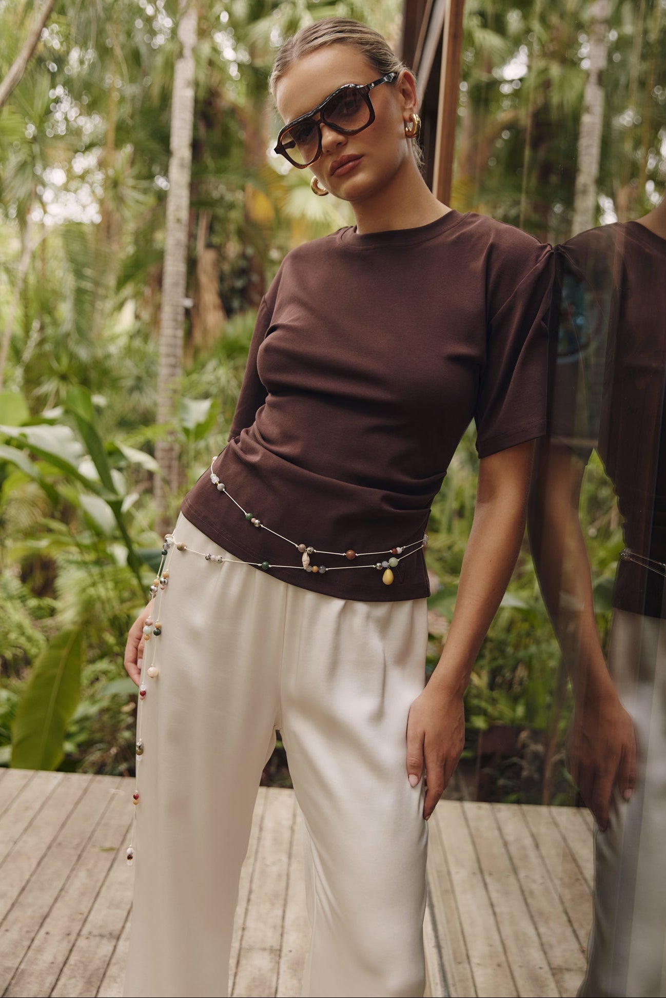 Rory Cinched Tee (Chocolate)