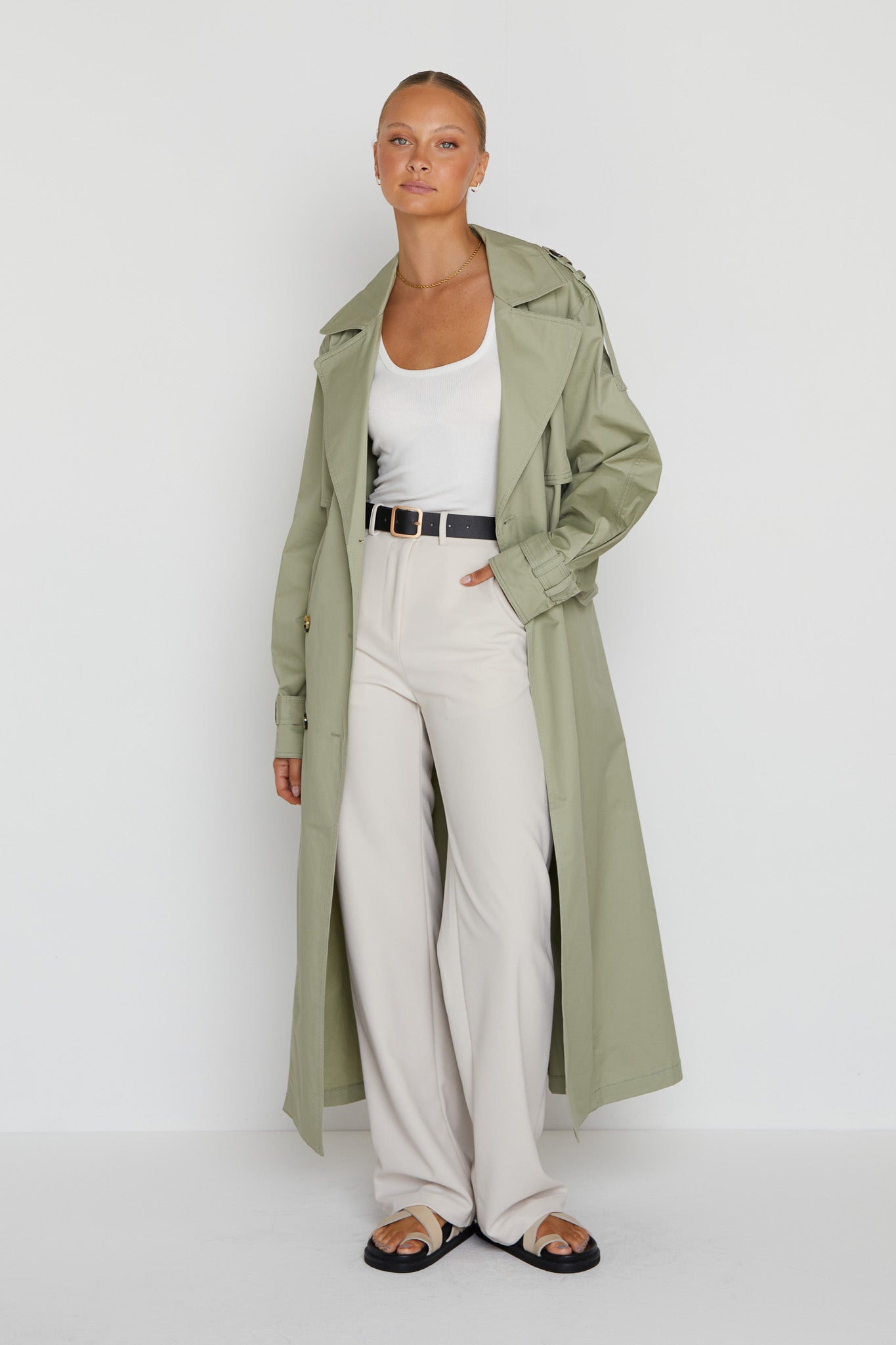 Diana Trench Coat (Sage)