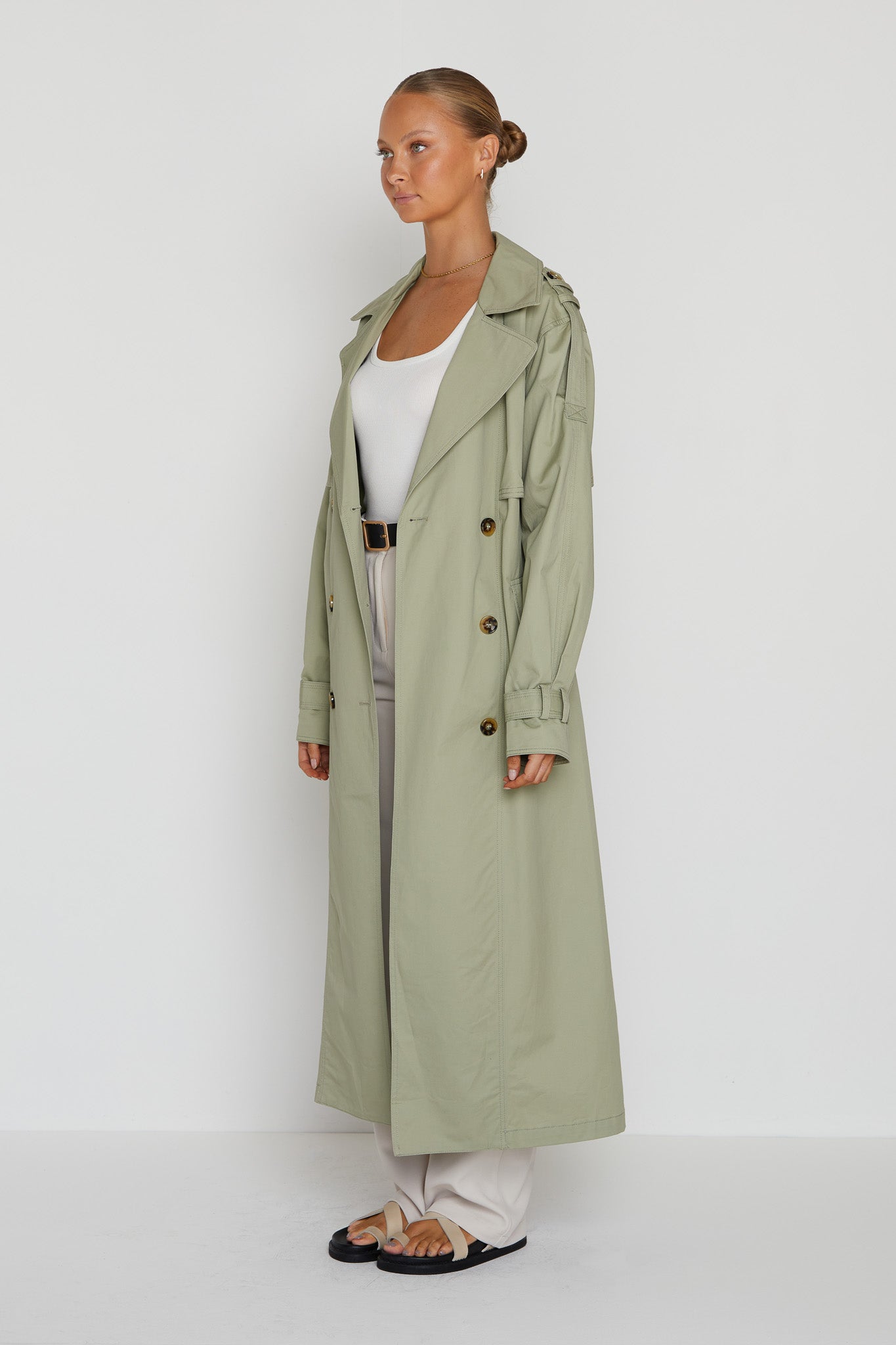 Diana Trench Coat (Sage)
