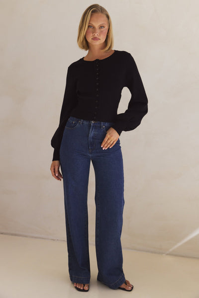 Misty Knit Cardigan (Black)