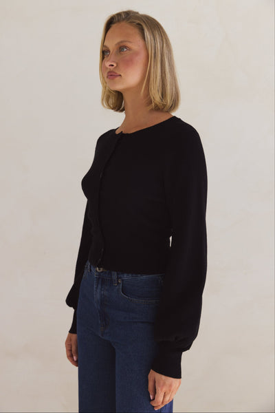 Misty Knit Cardigan (Black)