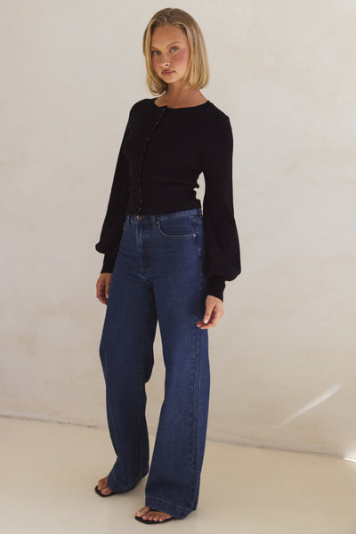 Misty Knit Cardigan (Black)