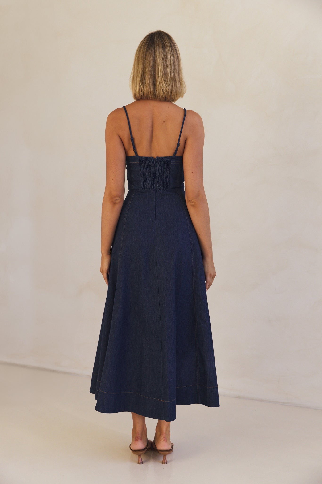 Crosby Denim Midi Dress (Blue)