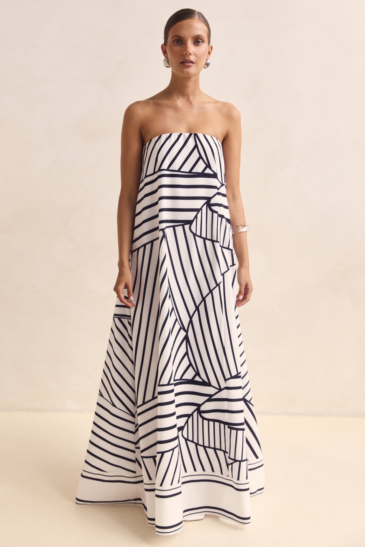 Siena Maxi Dress (Black/White)